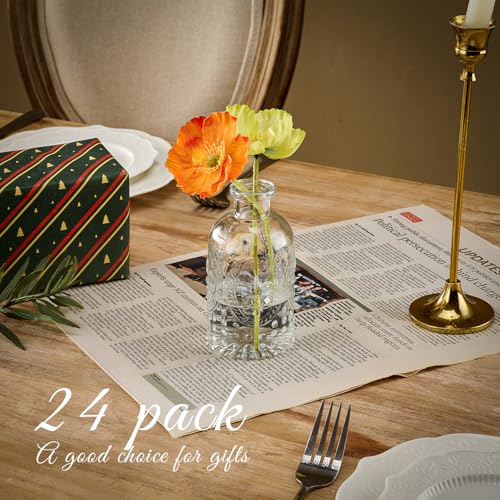 Glass Bud Vase Set of 24 Pcs Small Minimalist Vases for Flowers (24 Count)