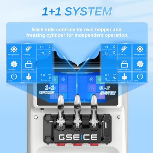 Commercial Soft Serve Ice Cream Machine 3 Flavor
