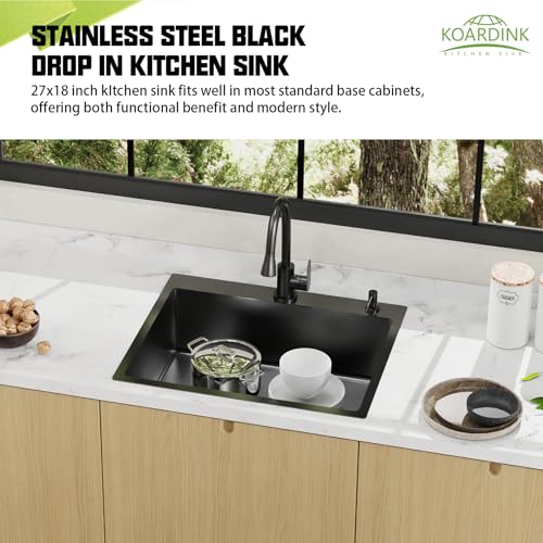Black 27x18 Inch Kitchen And Bar Sink