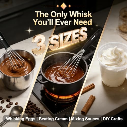 3 Packs Stainless Steel Whisk Set (3 Count)