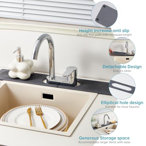 Stone Faucet Mat for Kitchen Sink Oval Hole Bathroom sink splash guard