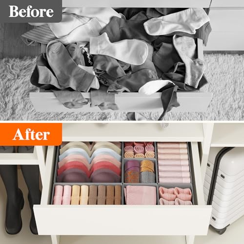 Drawer Organizer Clothes for Closet (24 Count)