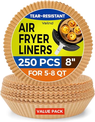 250 Pcs 8" Round Air Fryer Liners Disposable for 5 (250 Count)