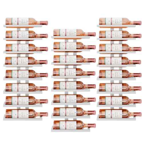 3 Set 8 Tier Wall Mount Wine Rack (24 Count)
