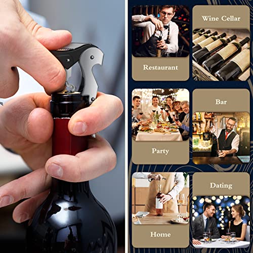 Waiter Corkscrew Wine Openers Heavy Duty Hinges Wine Key Bottle Opener All in One Double Hinged Waiter's Corkscrew with Foil Cutter Wine Tools for Bartenders Servers Sommelier (60 Count)