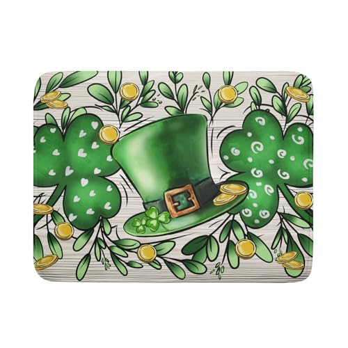 St Patrick's Day Shamrock Dish Drying Mat 18x24 inch Eucalyptus Leaves Dishes Pad Dish Drainer Mats Absorbent Fast Dry Kitchen Accessories