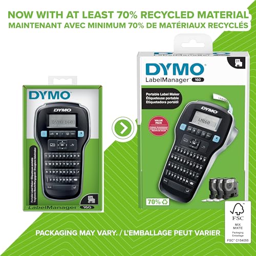 LabelManager 160 Label Maker Bundle with 3 D1 Label Cassettes