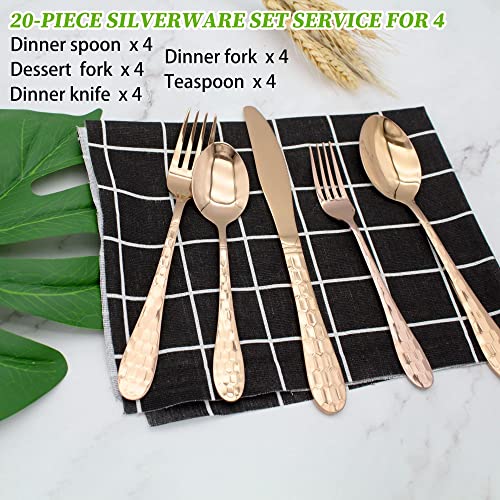 Hammered Silverware Set 20