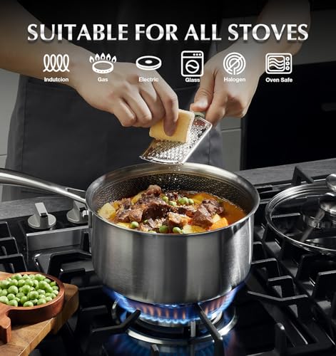 Hybrid Nonstick Stainless Steel Saucepan