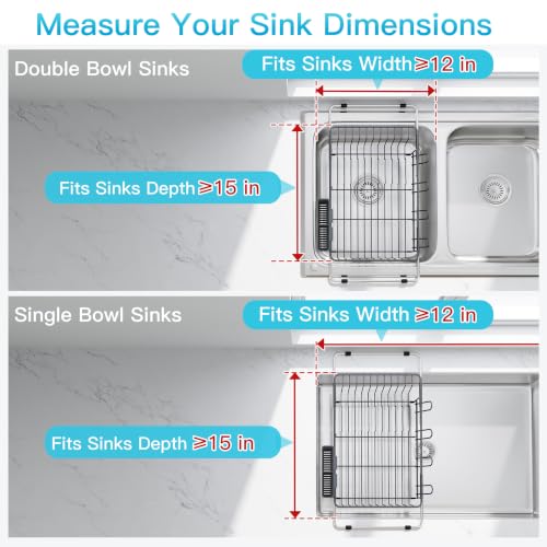 Gray Dish Drying Rack in Sink