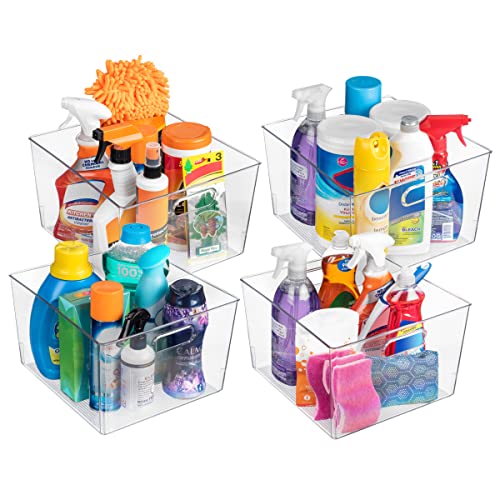 Clear Plastic Storage Bins for Kitchen (8 Count)