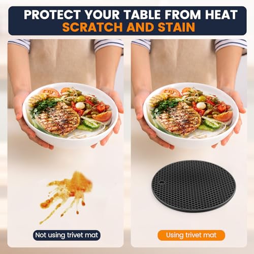 Silicone Trivet Mats 4 Heat Resistant Pot Holders Multipurpose Non