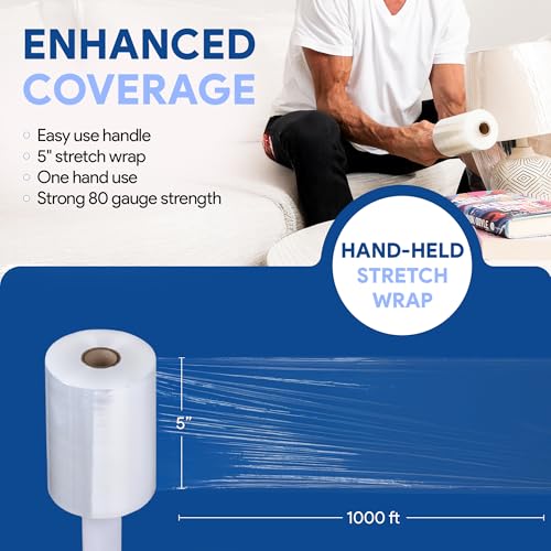 5" Plastic Stretch Film Wrap with Handles
