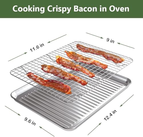 Quarter Baking Sheet Pan Cooling Rack Set