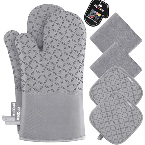 Oven Mitts and Pot Holders 6pcs Set (6 Count)
