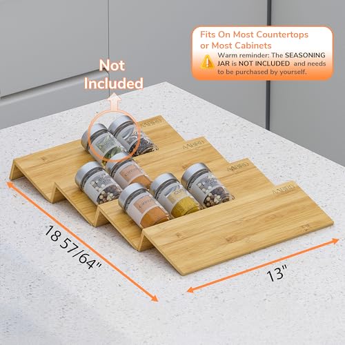 Bamboo Spice Drawer Organizer with Non (4 Count)