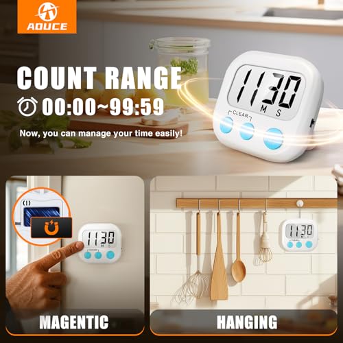 Digital Kitchen Timers for Cooking (6 Count)