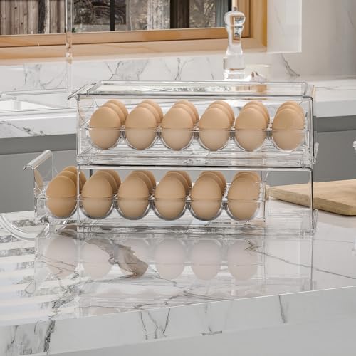 Egg Container for Refrigerator BPA Free Refrigerator Organizer Bins