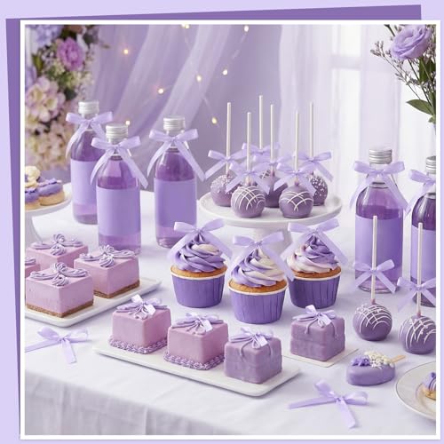 30 Pack Light Purple Bow Cake Toppers (30 Count)