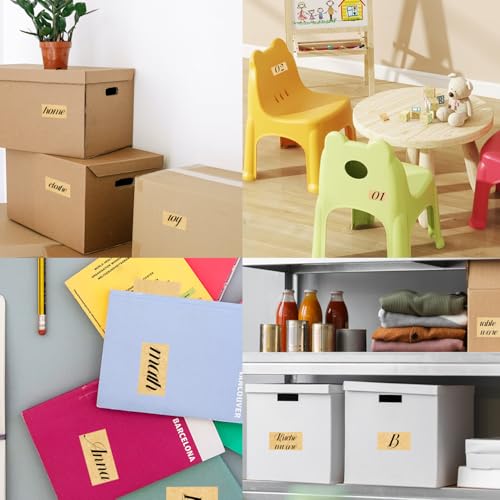Kraft Paper Rectangle Removable Moving Labels