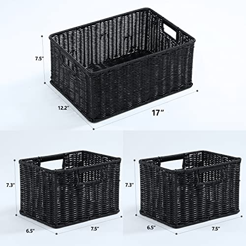 Large Wicker Baskets for Storage (3 Count)