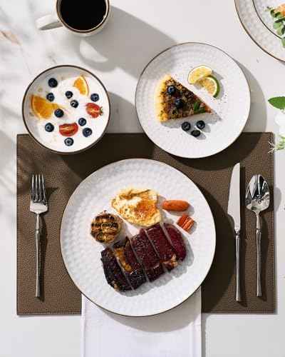Eden Ceramic Plates and Bowls Sets (24 Count)
