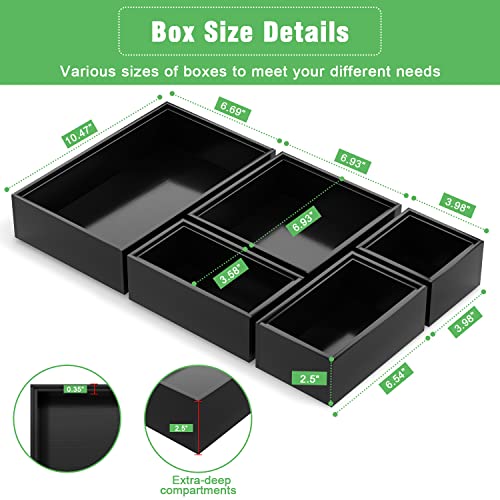 Black Bamboo Bathroom Drawer Organizer