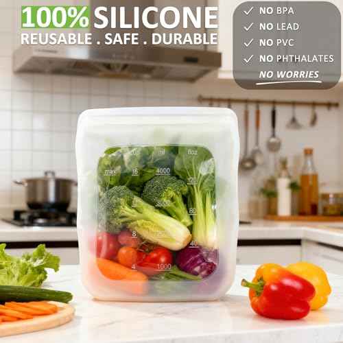 100% Silicone Gallon Storage Bags (4 Count)