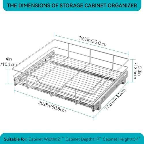 Pull Out Cabinet Organizer 20" W X 17" D