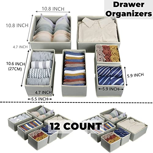 12 Pack Drawer Organizer Clothes (12 Count)
