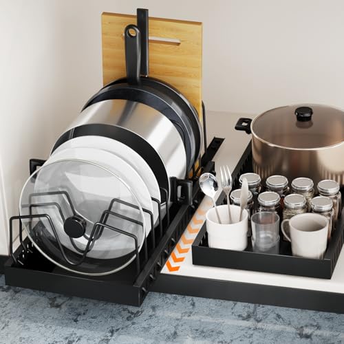 2 Pack 16.5" Deep Expandable Pots and Pans Organizer Under Cabinet (2 Count)