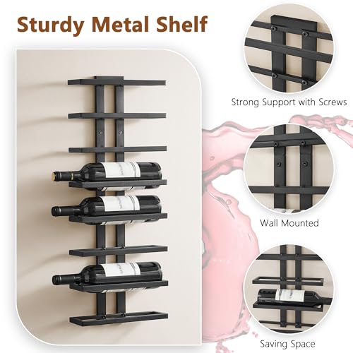 2 Set 8 Tier Wall Mount Wine Rack (16 Count)