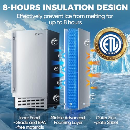 15" W Commercial Under Counter Ice Maker Machine