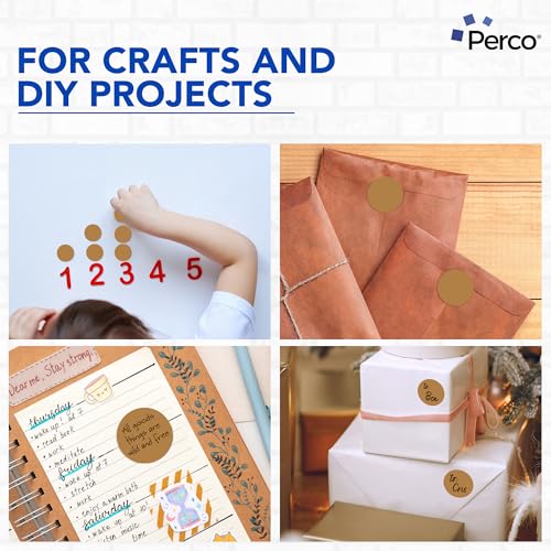 Kraft Brown Perforated Round Circle Dot Sticker 2 (3 Count)