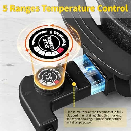 Electric Hot Pot 6L with Divider Hotpot Pot Electric Shabu Shabu Pot 110V 1200W PFOA FREE Non
