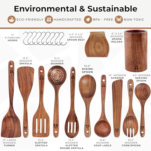 Wooden Spoons for Cooking (12 Count)