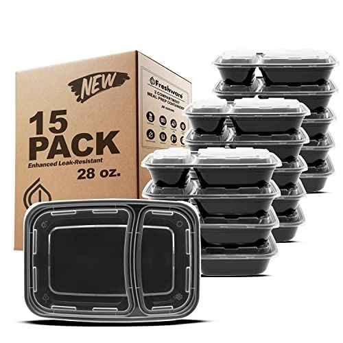 Meal Prep Containers with Lids 28 oz [15 Pack] 2 (15 Count)