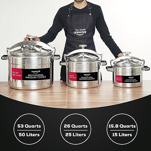 Large) 26-Quart Aluminum Pressure Cooker for Professional Use – Commercial-Grade, 1 Safety Valve, Reinforced Handles, Easy-Open Lid, – Ideal for Large Kitchens, and Restaurants