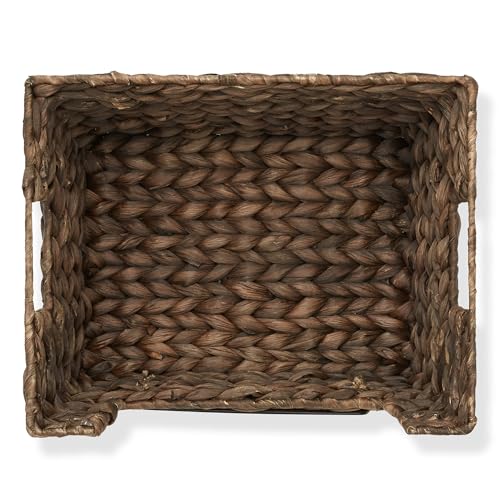 Set of 2 Water Hyacinth Pantry Baskets with Handles (2 Count)