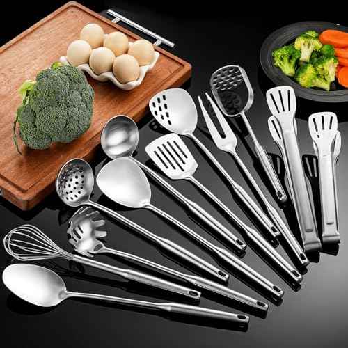 Stainless Steel Kitchen Utensils 12 Pcs (12 Count)