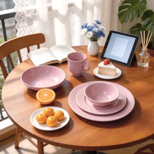 HomeVSS 20 Piece Pearl Dots Stoneware Dinnerware Set