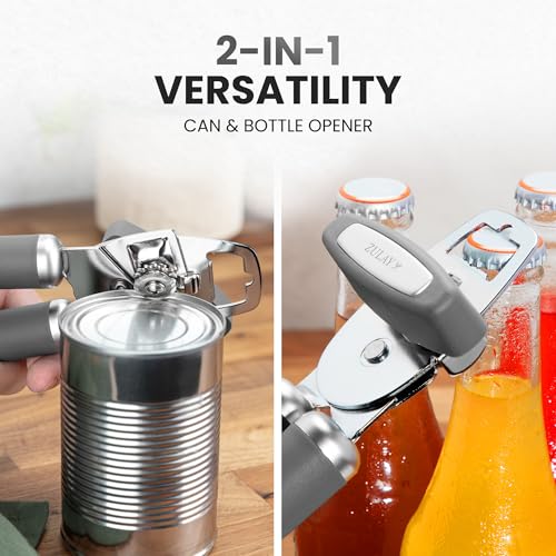 Heavy Duty Stainless Steel Can Opener Manual with Bottle Opener