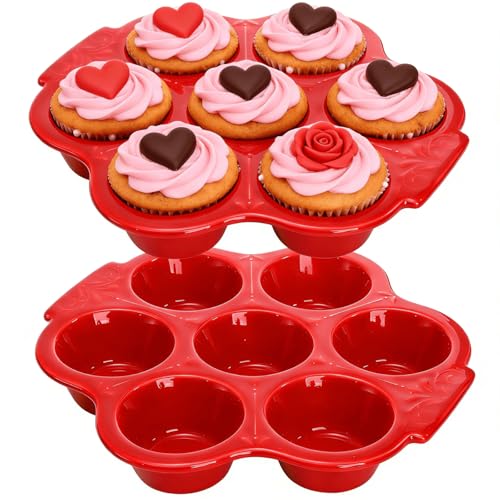 2 Pack Red Ceramic Muffin Pans (2 Count)