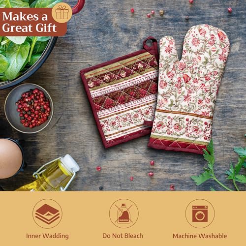 100% Cotton Oven Mitt & Pot Holder Set (2 Count)