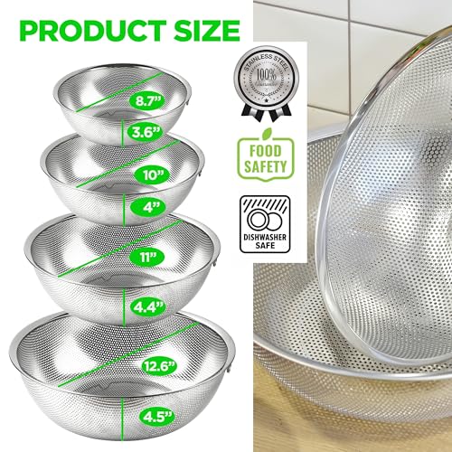 Stainless Steel Colander Set of 4 (4 Count)