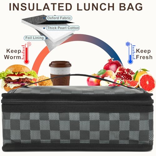 Small Insulated Lunch box Portable Soft Bag Mini Cooler Thermal Meal Tote Kit with Handle for Work