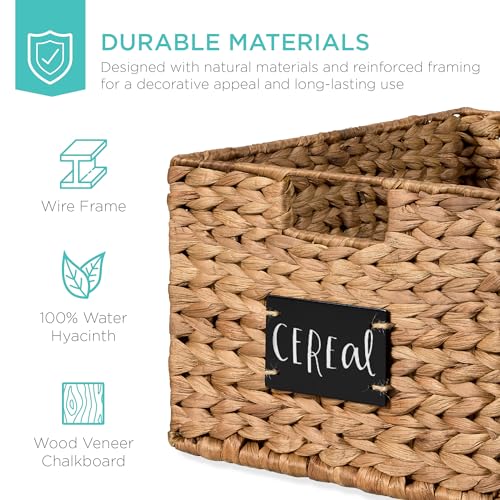 Pantry Baskets Set of 2 16x12in Water Hyacinth Storage Baskets (2 Count)
