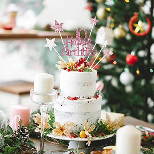 Rose Gold 10th Birthday Cake Topper (7 Count)