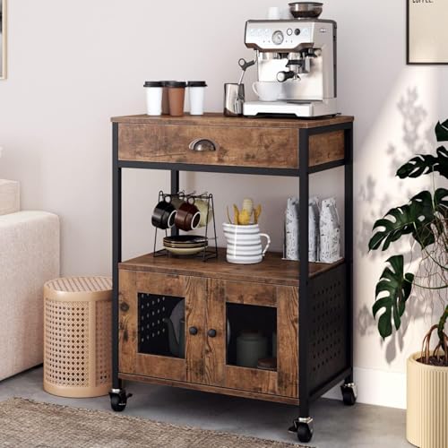 Coffee Bar Cart Cabinet