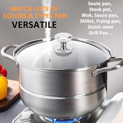 Glass Lid for 12.5 Inch Stainelss Steel Cast Iron Skillets Frying Pans